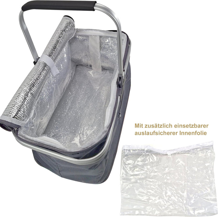 24L Einkaufskorb Gross Isolierkorb Kühlkorb Kühltasche Picknickkorb Thermotasche Kühltasche Thermo T