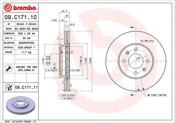 BREMBO 09.C171.11 Bremsscheiben