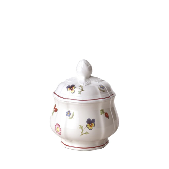 Villeroy und Boch Petite Fleur Zuckerdose, 200 ml, Höhe: 6,5 cm, Premium Porzellan, Bunt