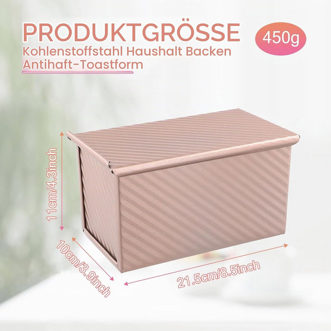 NiceLand Mold Backform mit Deckel Antihaft Toast Brot Backform Aluminium Antihaft Toastbrot Backform