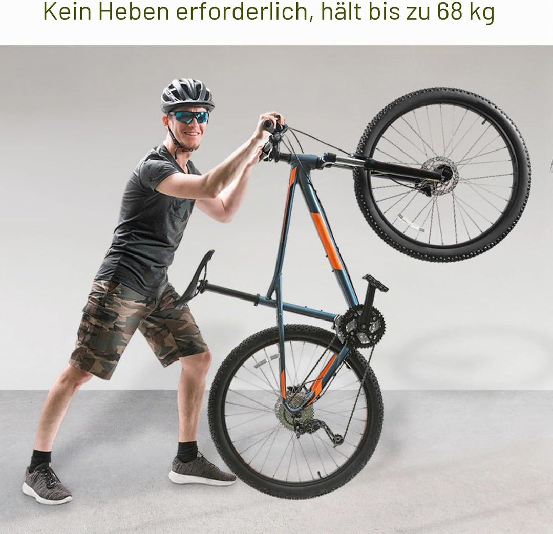 Fahrradständer – Fahrrad Wandhalterung ohne Schweres Heben für Rennräder, Hybridräder, Trägt 35 kg,