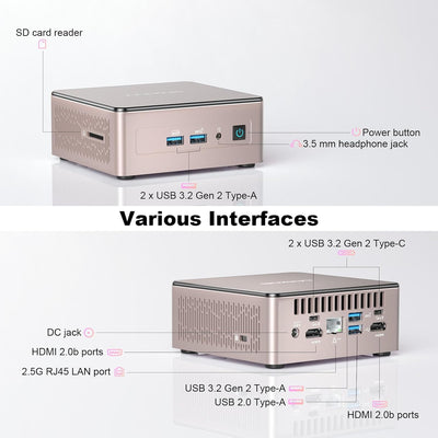 GEEKOM A5 2025 Edition Mini-PC, AMD Ryzen 5 7430U (bis zu 4,5GHz), 16GB DDR4, 512GB SSD, Windows 11