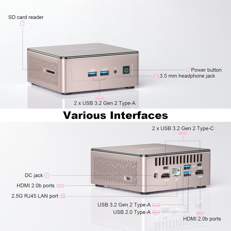 GEEKOM A5 2025 Edition Mini-PC, AMD Ryzen 5 7430U (bis zu 4,5GHz), 16GB DDR4, 512GB SSD, Windows 11