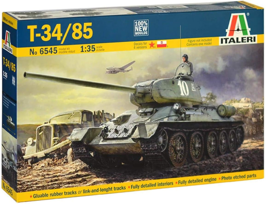 ITALERI 6545S - 1:35 T-34/85 , Modellbau, Bausatz, Standmodellbau, Basteln, Hobby, Kleben, Plastikba