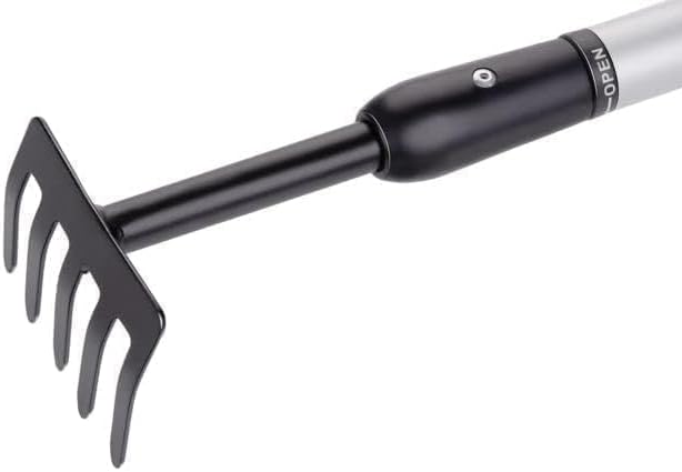 BLACK+DECKER Gartenrechen 5-Zahn - Verstellbar von 66 bis 100 cm - Karbonstahl, Fiberglas und PVC -