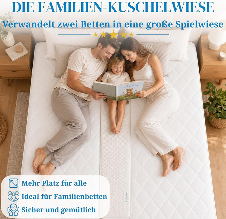 PROCAVE Doppelbettbrücke mit Silver Protect-Bezug 25 x 200 cm, ein Matratzen Ritzenfüller verbindet