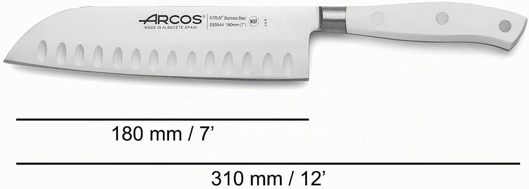 Arcos 233524 Serie Riviera Blanc - Santoku Messer Messer Asiatischer Art- Klinge aus Nitrum geschmie