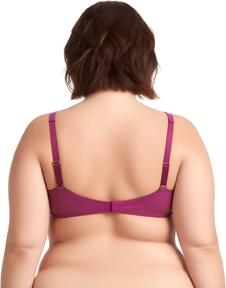 Curve Muse Übergrösse Ungefüttert Bügel Spitzen-BH mit gepolsterten Schultergurten-2er Pack 75B Blau