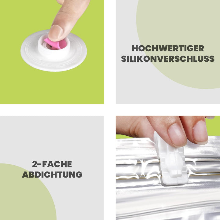 Vakuumbeutel – 6er Set extra gross für Bettdecken, Kopfkissen & Kleidung, platzsparende Aufbewahrung