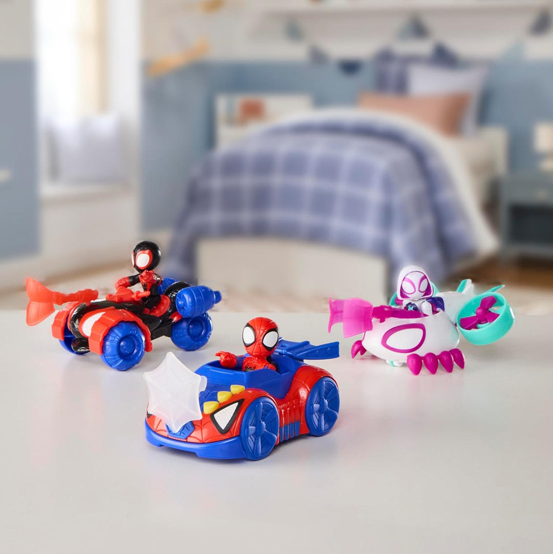 Marvel Spidey und Seine Super-Freunde Figuren- und Fahrzeugset 3er-Pack, 3 bewegliche Figuren (7,6 c