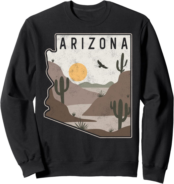 Vintage Feel Sunset Desert Vibes Mountain Cactus Arizona Sweatshirt