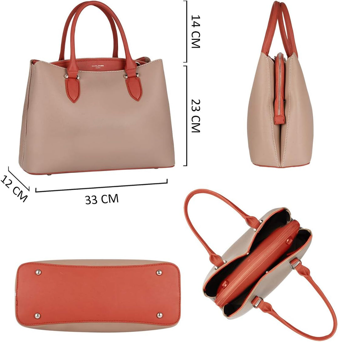 David Jones - Damen Handtasche Elegante - Frauen Henkeltasche Mittelgross PU Leder - Umhängetasche S