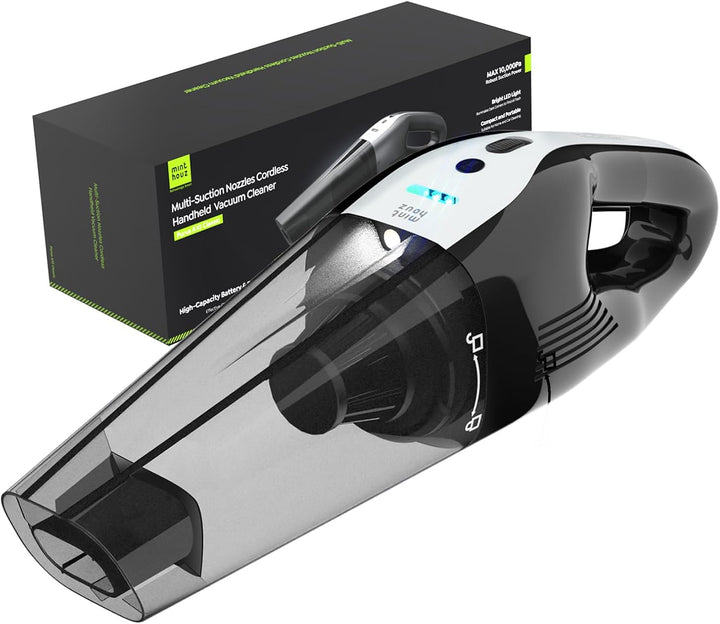 Minthouz Handstaubsauger Akku, 12.6V Leistungsstarker Autostaubsauger mit Waschbar HEPA-Filter LED T