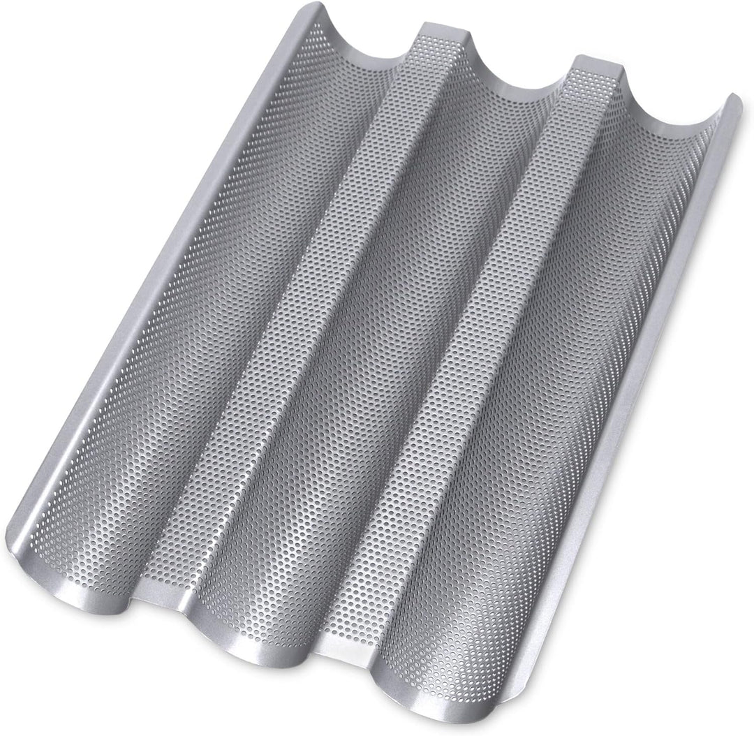 Staedter - Baguette Backblech - 37 x 24 cm - für 3 Baguettes H 2,5 cm - hochwertige Antihaftbeschich