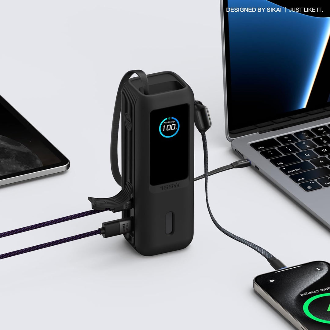 Silikonhülle für Anker Laptop Powerbank 165W(25000mAh) mit 1/4 Zoll Mutterloch,TF/SIM Karte,Kartenst
