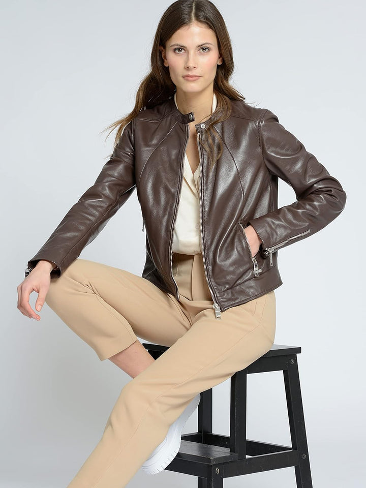 MAZE Damen Lederjacke Grenada XS dark brown, XS dark brown