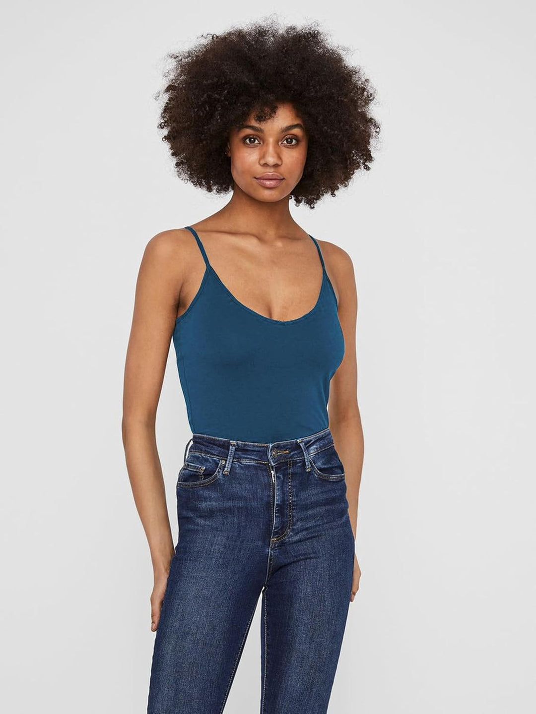 VERO MODA Damen Vmmaxi My Soft V Singlet Noos Top M Mehrfarbig (2x Insignia Blue, 1x Woodrose, 1x Sn
