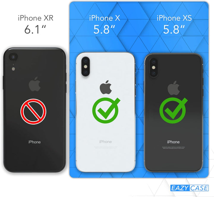 EAZY CASE Handykette kompatibel mit iPhone X/XS Handyhülle mit Metall Umhängeband und Ersatz Kordel
