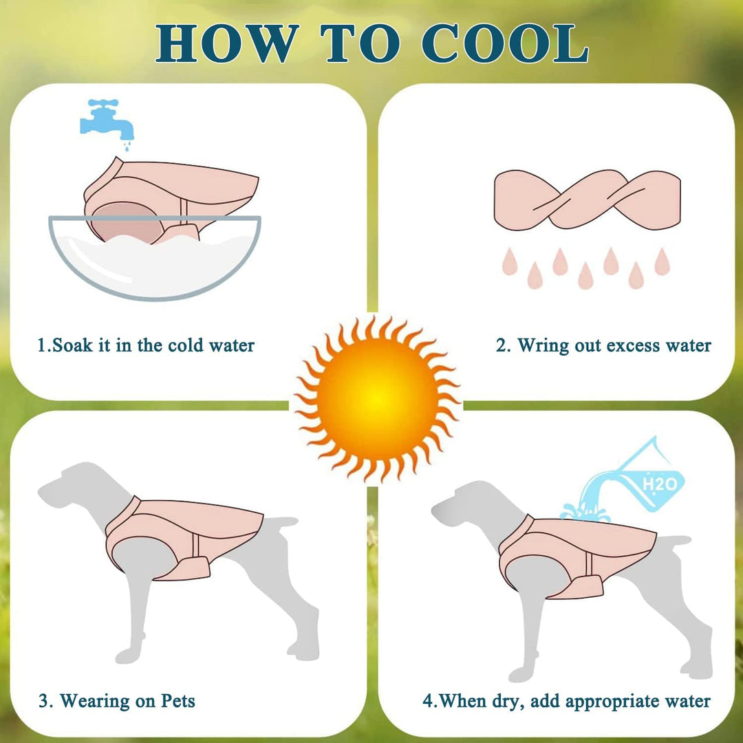 Verbesserte Hundekühlweste mit Geschirr D-Snap, Sonnenschutz für den Sommer beim Laufen - Reflektier