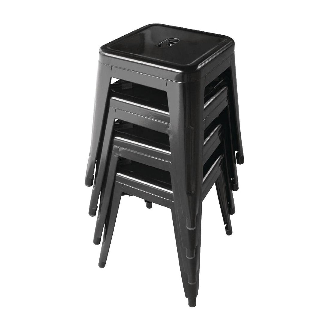Bolero niedrige Bistrohocker aus Stahl Sitzhöhe 46cm