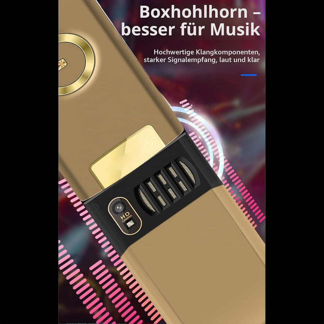 G9000 Flip Phone Entsperrtes GSM-Dual-SIM-Handy für Senioren (Gold)