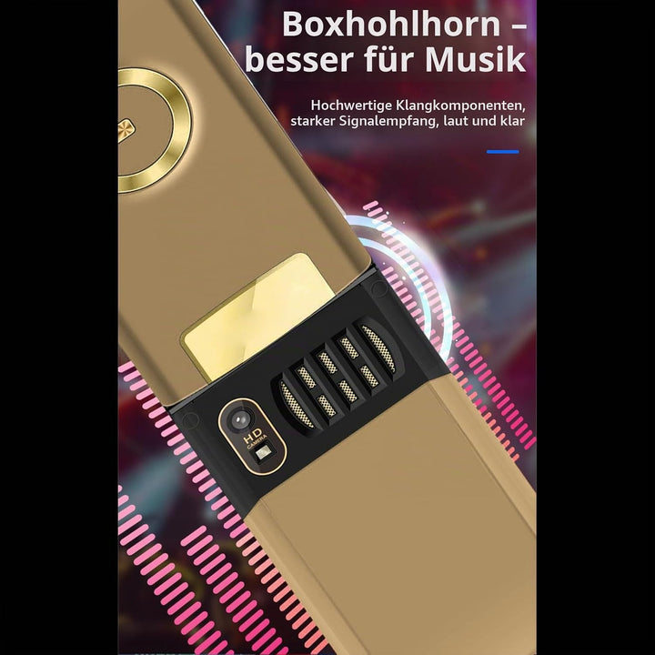 G9000 Flip Phone Entsperrtes GSM-Dual-SIM-Handy für Senioren (Gold)