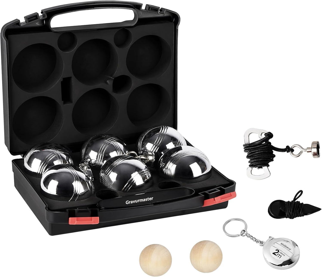 Personalisierte Boccia Kugeln mit Gravur Name/Logo/Text, Professionelles Petanque, Metall Boule Set
