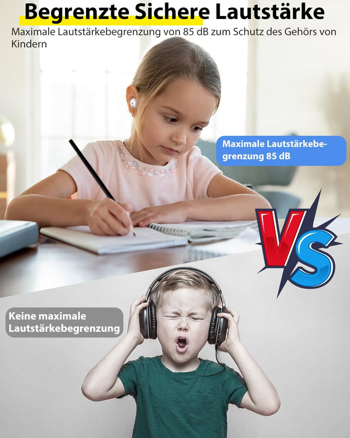 Bluetooth Kopfhörer Kinder, In Ear Kinder Kopfhörer mit 85 dB Lautstärkebegrenzung, Niedliche Panda