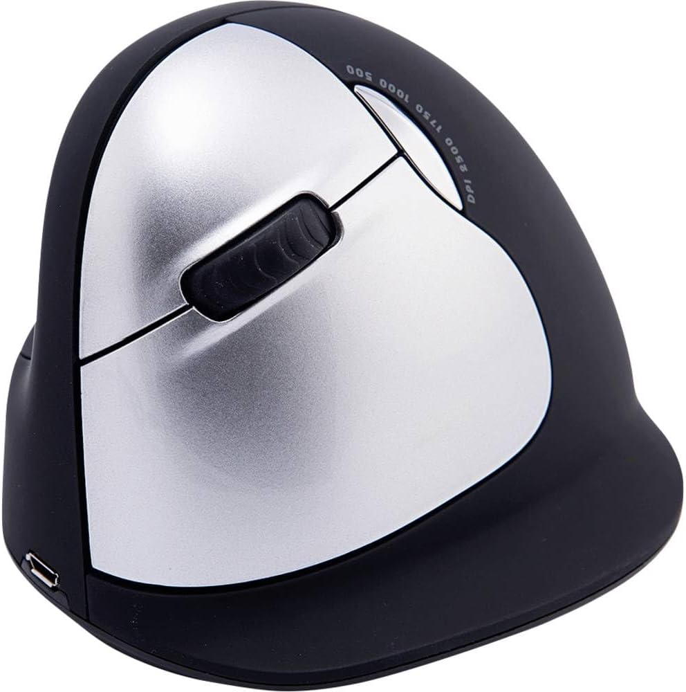 R-Go Tools HE Maus, Ergonomische Design, Vertikale Maus für Linkshänder, Gross (Handlänge über 185mm