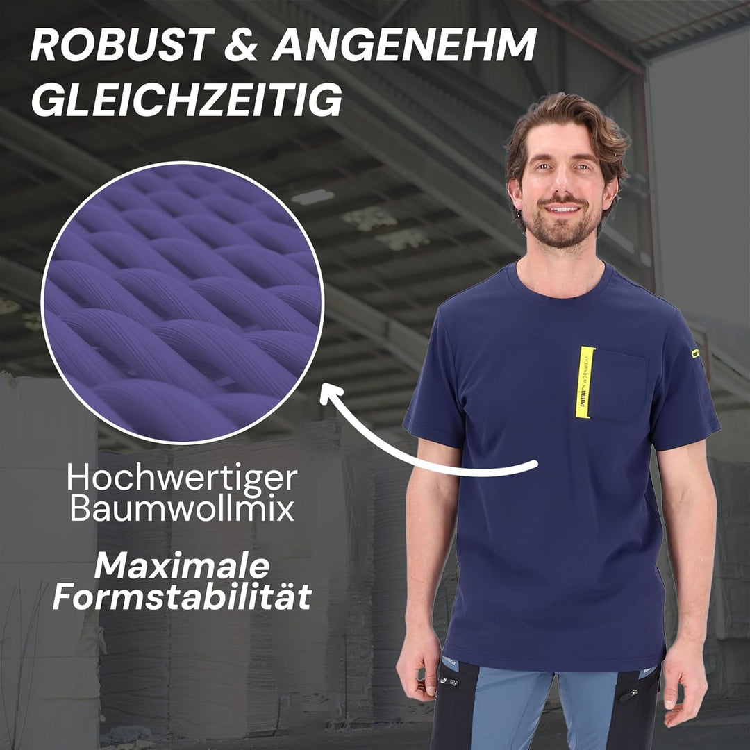 PUMA Workwear Advanced Kollektion - T-Shirts für Herren - Brusttasche und Utility Fach an der Schult