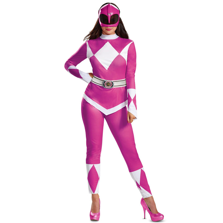 Disguise Pinkes Ranger-Kostüm für Damen Rosa L, Rosa L