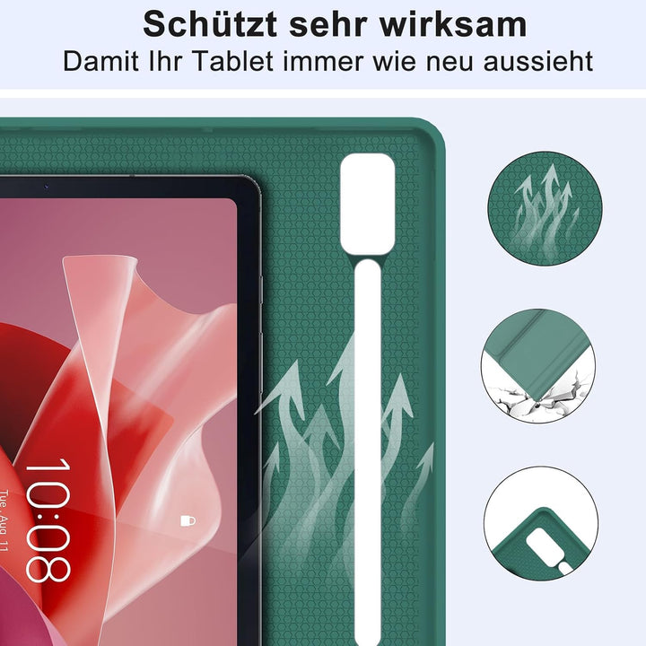 Hülle mit Tastatur für Lenovo Tab P12 12,7" (2023 TB370FU) - Deutsche QWERTZ Tastatur, Bluetooth 5.0
