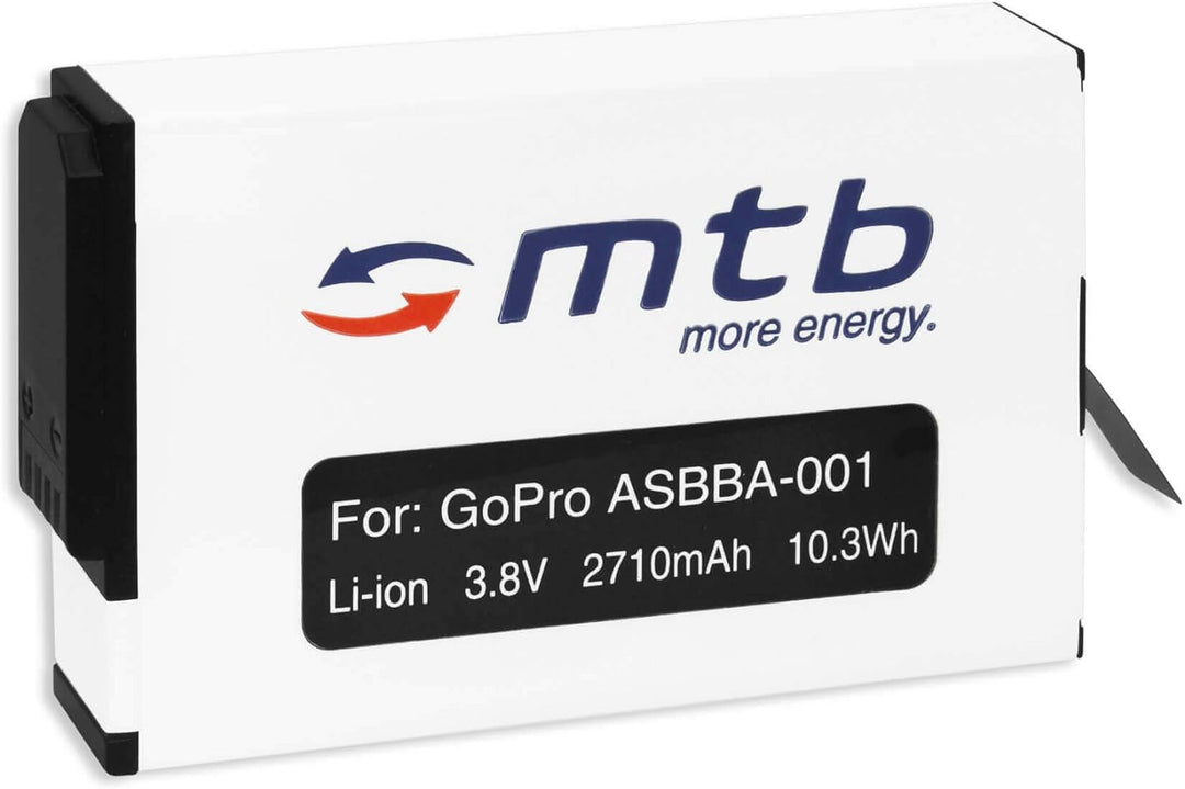 Ersatz-Akku + Dual-Ladegerät (USB) für GoPro Fusion [ersetzt GoPro ASBBA-001/2710 mAh / 3.8V / Li-Io