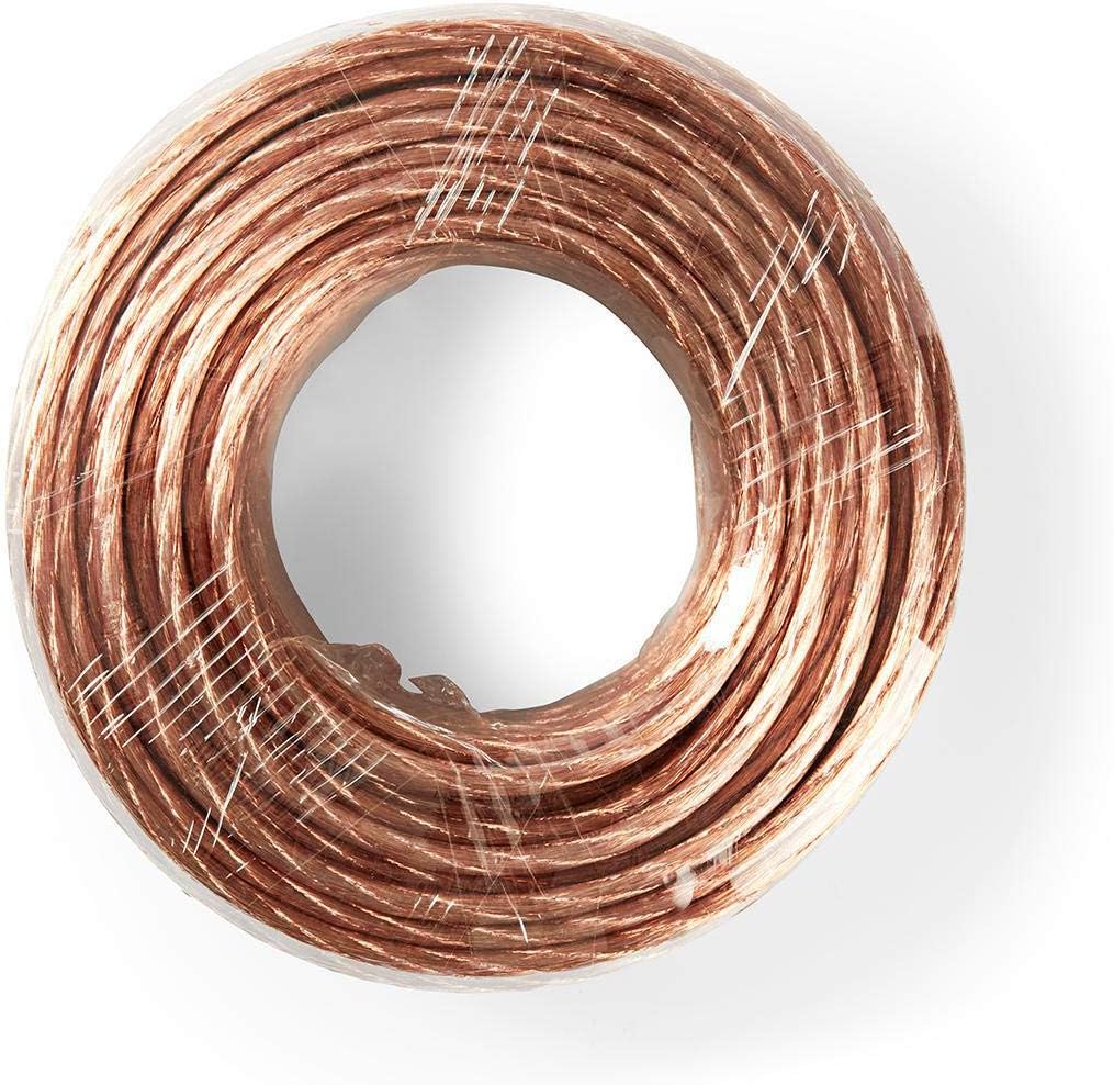 Lautsprecherkabel - 2x 6.00 mm² - CCA - 25.0 m - Rund - PVC - Transparent - Eingewickelt, 25.0 m