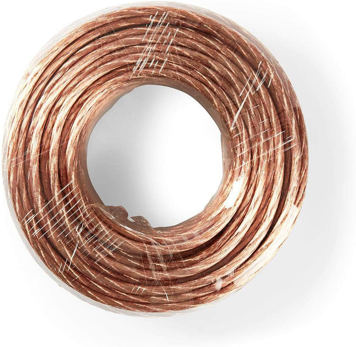 Lautsprecherkabel - 2x 6.00 mm² - CCA - 25.0 m - Rund - PVC - Transparent - Eingewickelt, 25.0 m