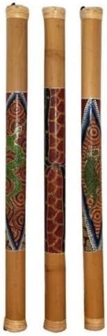Wogeka - 80 cm Regenmacher - Rainstick Rainmaker aus Bambus mit Dot-Paint Bemalung Musik Meditation