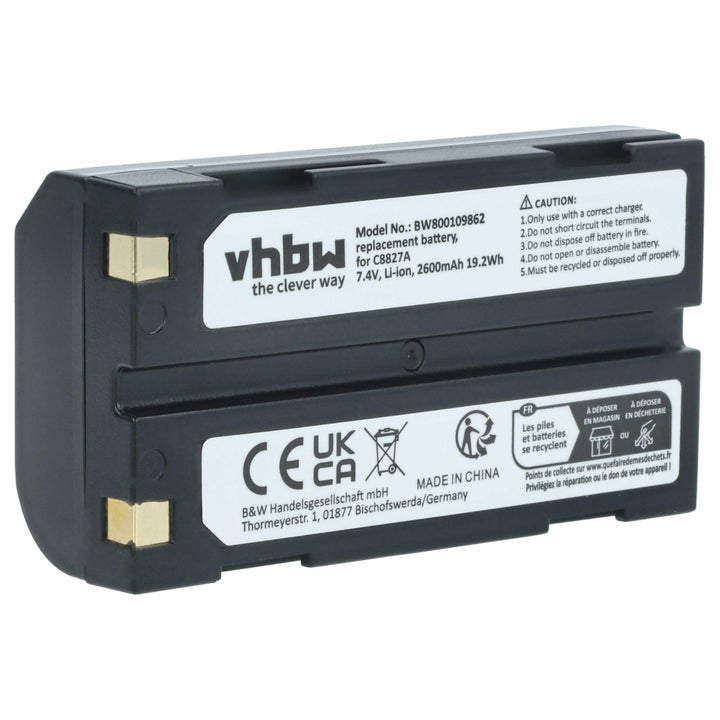 vhbw Akku kompatibel mit Survey Equipment Kamera (2600 mAh, 7,4 V, Li-Ion)