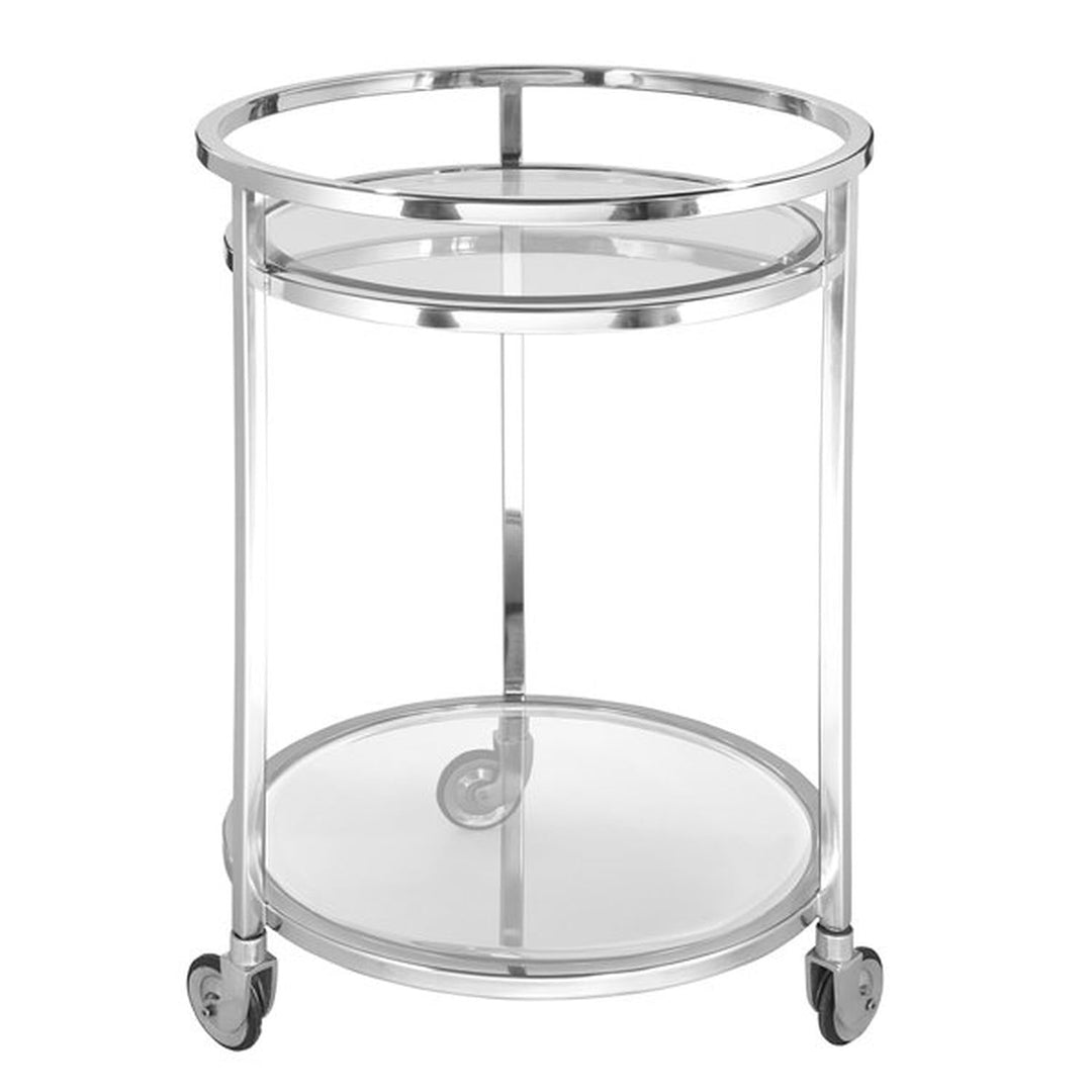 Fink - Siena - Barwagen - Rund - Edelstahl/Glas - Klar/Edelstahl - H: 80 x D.55cm
