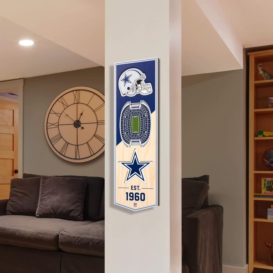 YouTheFan NFL 3D Stadion Banner, 15,2 x 48,3 cm Dallas Cowboys, Dallas Cowboys