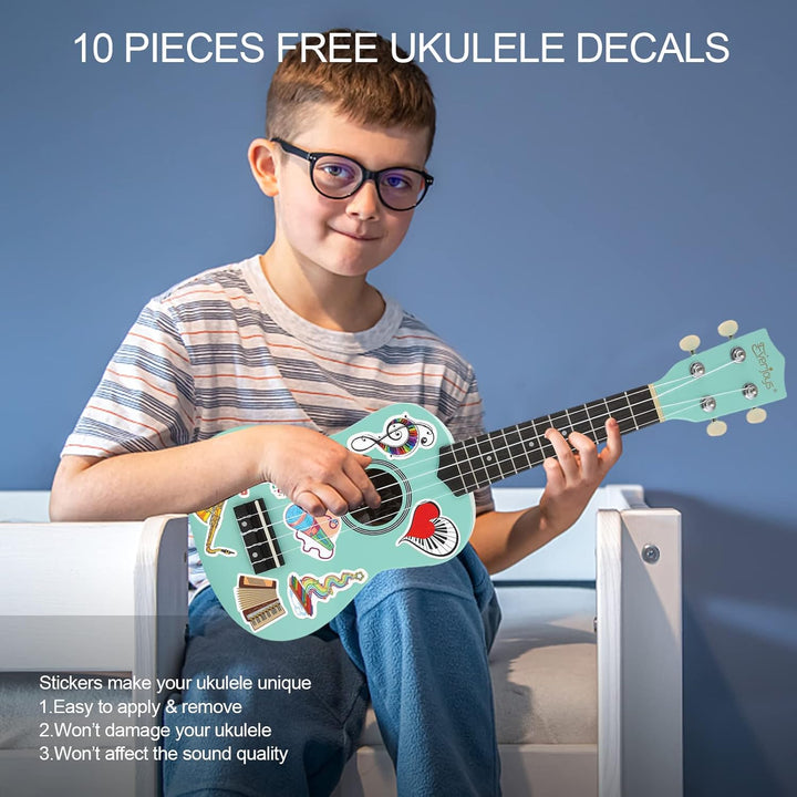 Sopran-Ukulele Anfängerset für Kinder Erwachsene Studenten mit kostenlosem Online-Unterricht 21 Zoll