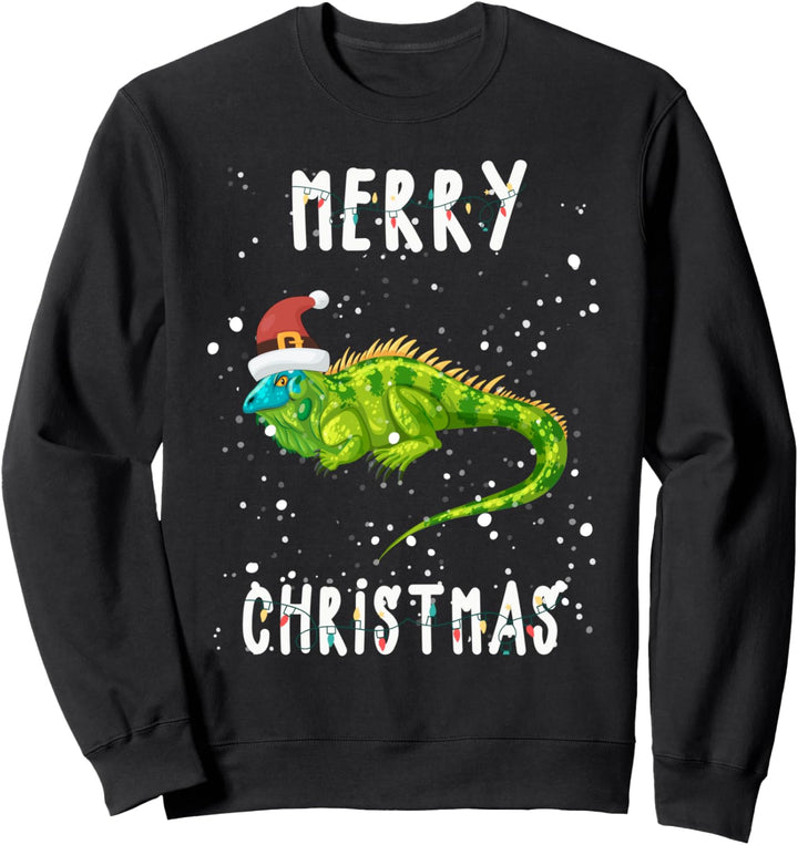 Funny Bearded Dragon lizard christmas santa hat Gift Sweatshirt