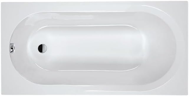 VBChome Badewanne 140 x 70 cm Weiss Acryl SET Wannenträger Siphon Wanne Rechteck Design Modern Styro