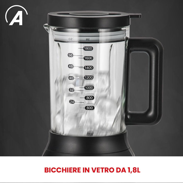 Ardes - ARFRUL01 POSEIDON Standmixer mit hoher Geschwindigkeit, 6 Klingen aus Edelstahl mit Glasbech