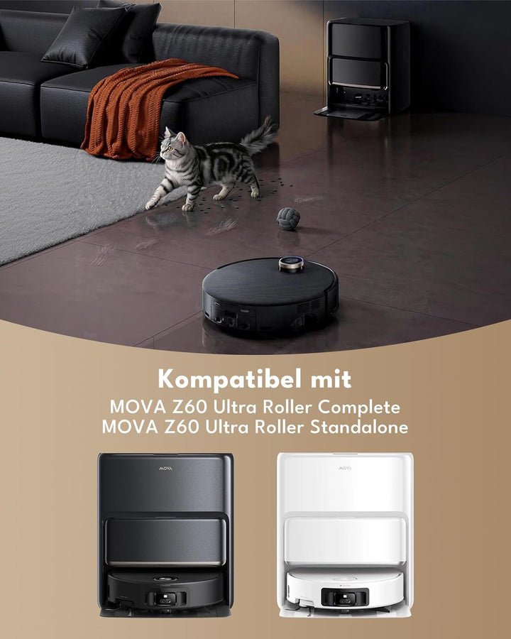 22 Stück Zubehörsets für Mova Z60 Ultra Roller Complete/Standalone Saugroboter: 2 Hauptbürste, 2 Rol