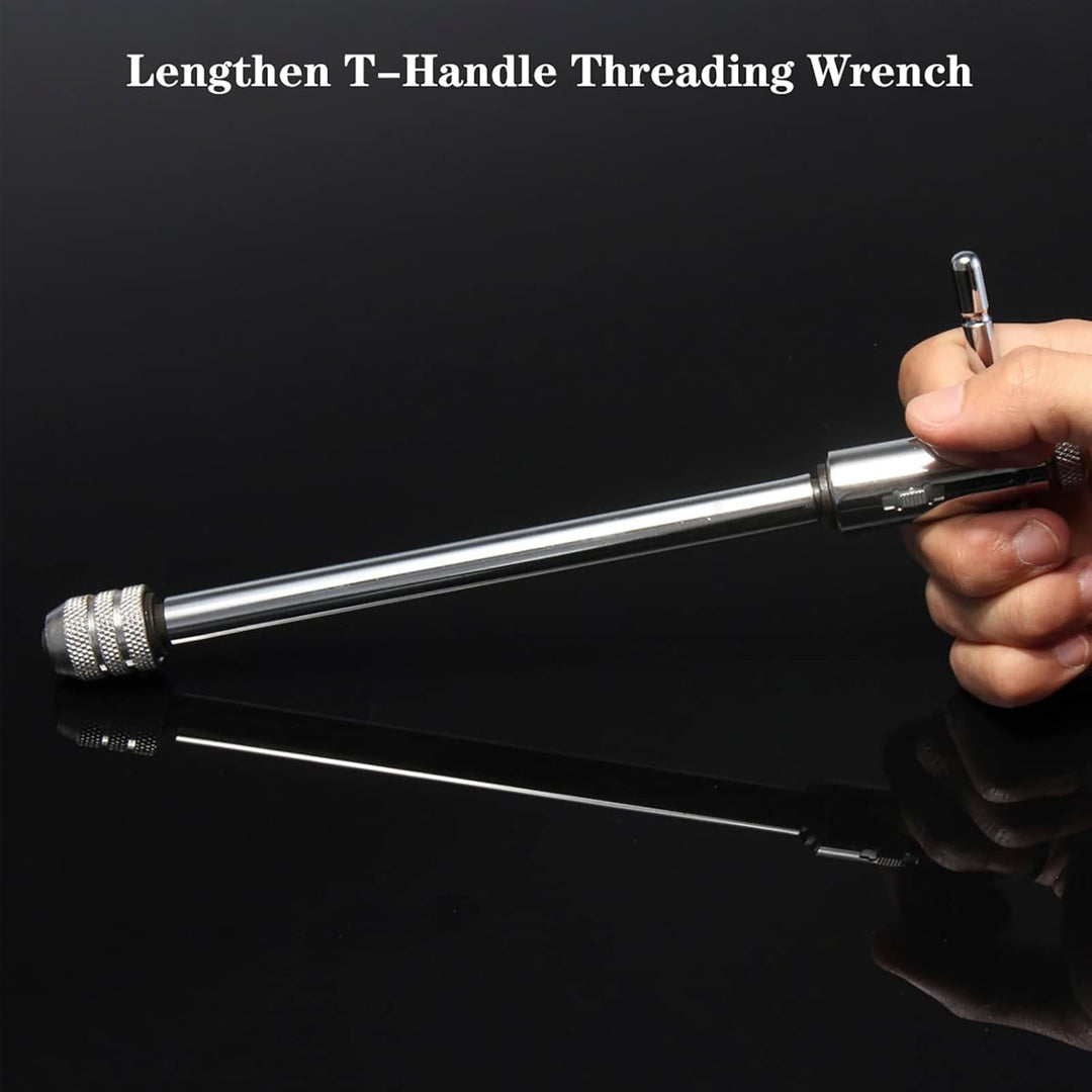 QISF Gewindeschneider Halter | Windeisen | Lang Werkzeughalter mit Gleitgriff für Gewindebohrer | M5