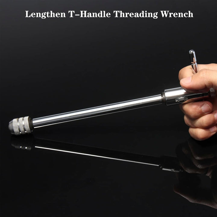 QISF Gewindeschneider Halter | Windeisen | Lang Werkzeughalter mit Gleitgriff für Gewindebohrer | M5