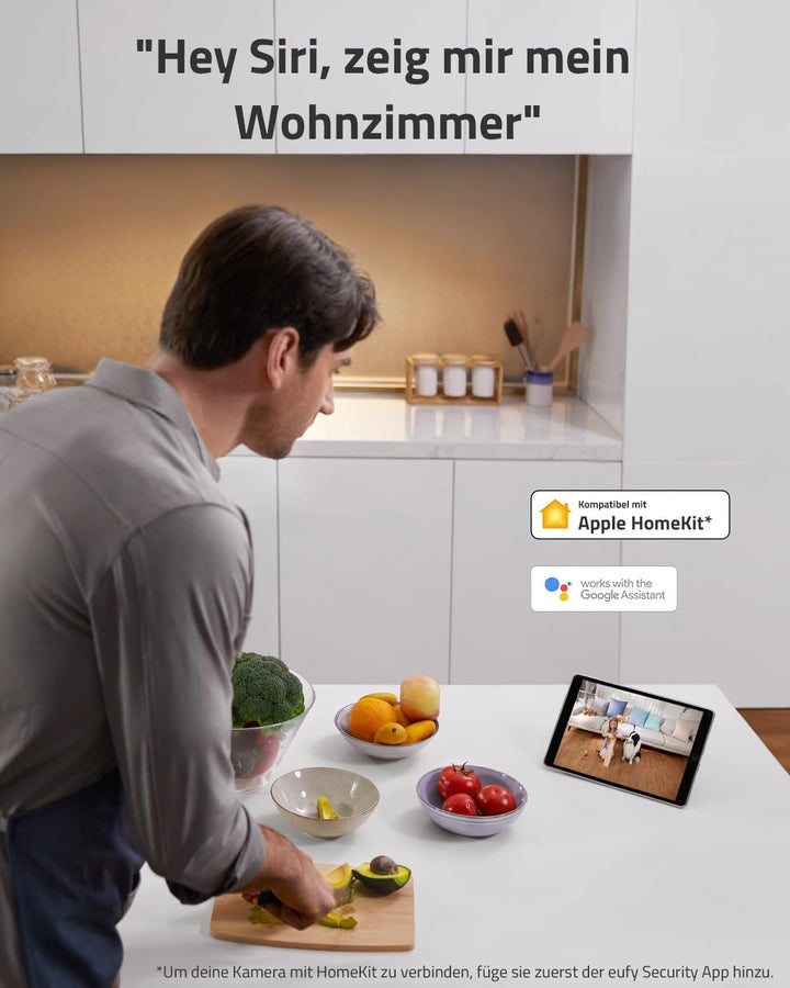 eufy Security Indoor Cam E220, 2er-Pack, 2K Überwachungskamera Innen, WLAN, Schwenkbar, mit Nachtsic