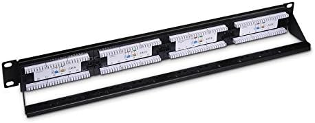 Nanocable 10.21.2124 - Patchpanel 24 Ports RJ45 Cat.6 UTP, für Rack 19 "1HE Dual IDC, schwarz
