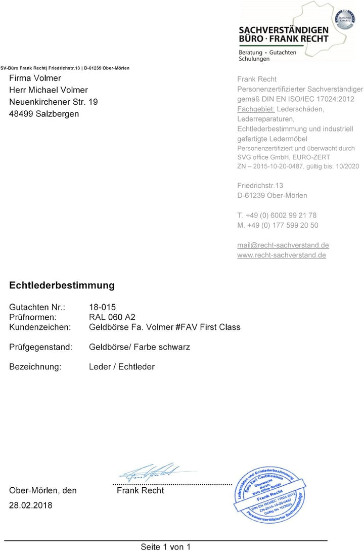 Fa.Volmer ® Stabile Schwarze Herren Geldbörse echt Leder Querformat mit RFID Schutz #First-Class