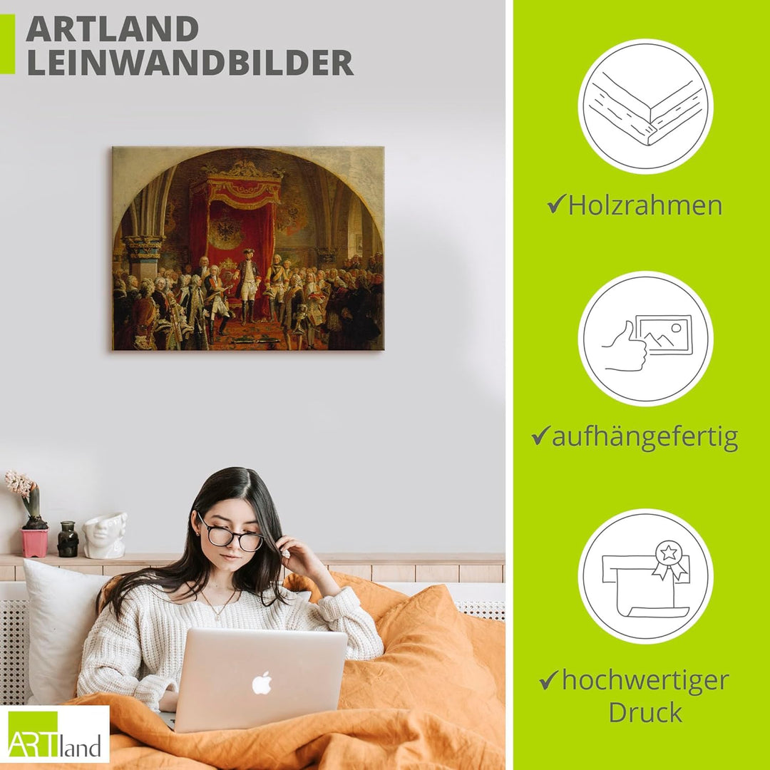 ARTland Leinwandbilder Wandbild Bild auf Leinwand 80x60 cm Wanddeko Preussen König Die schlesischen